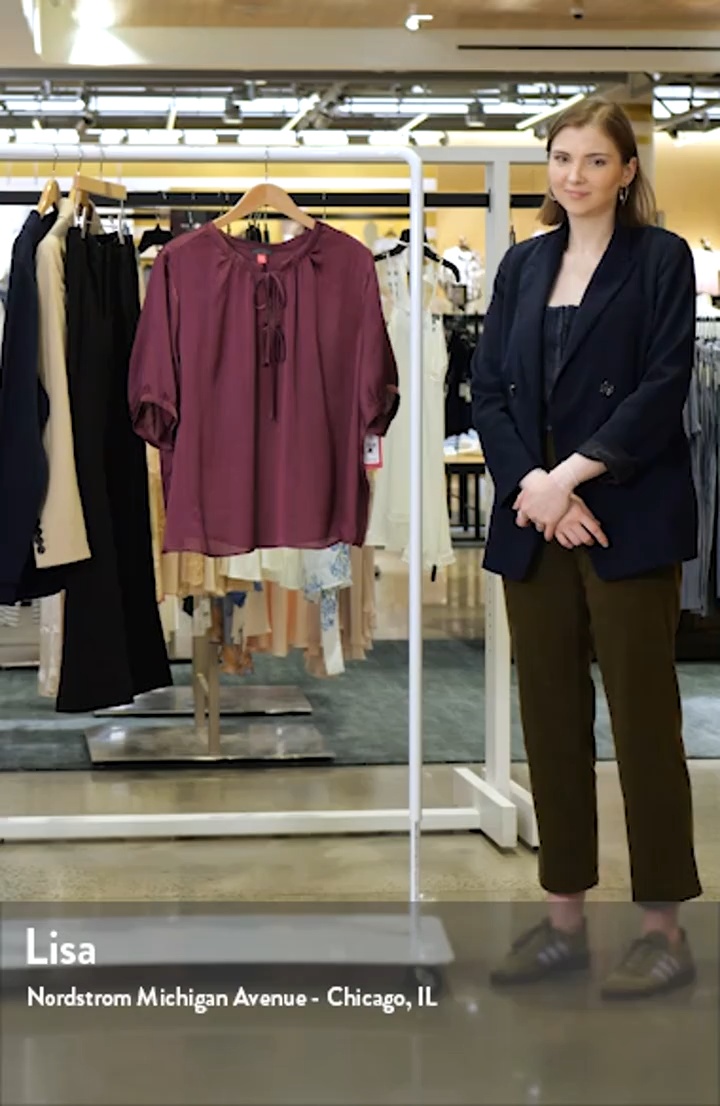 ヴィンスカムート Vince Camuto Tie Front Collared Blouse レディース シャツ トップス Natural Taup