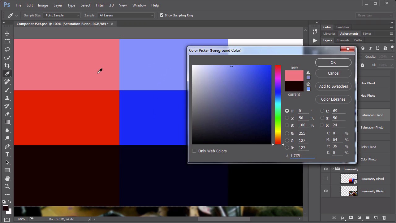 Mastering Blending Modes in Adobe Photoshop - Hue, Saturation, Color ...