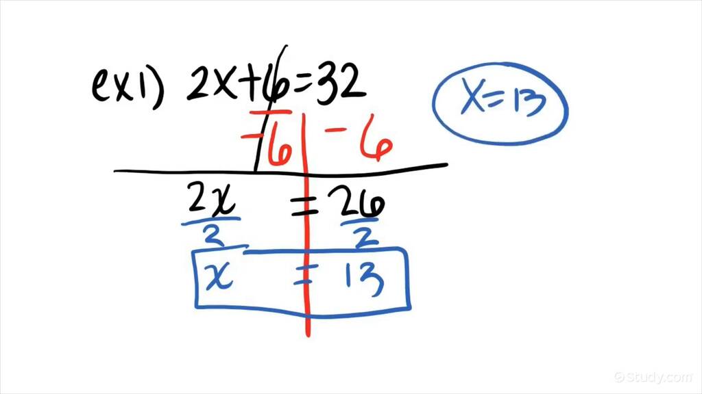 How to Solve a 2-Step Equation with Integers | Algebra | Study.com