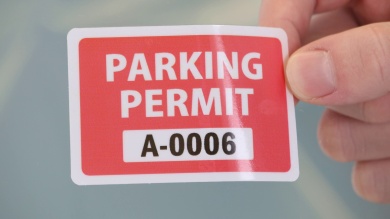 Parking Permit for Inside of Car Window, Colored