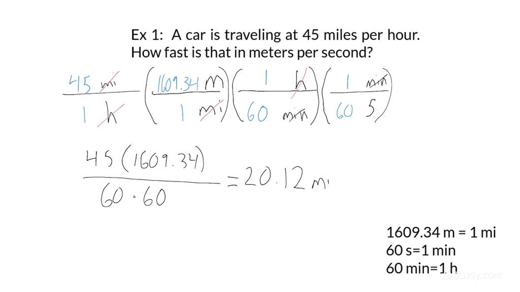 Basic Converting Between Compound Units | Algebra | Study.com