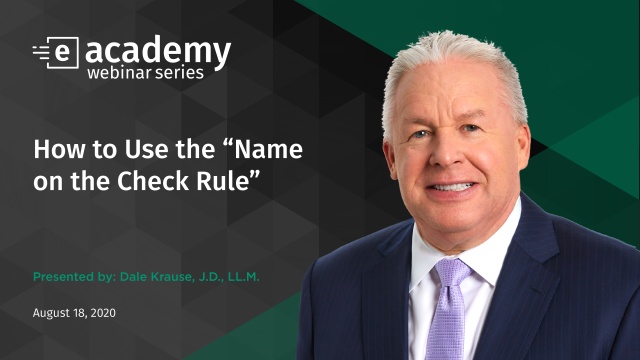 How to Use the &#8220;Name on the Check Rule&#8221;