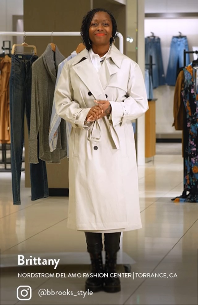 Theory Sleek Double Breasted Cotton Blend Trench Coat | Nordstrom
