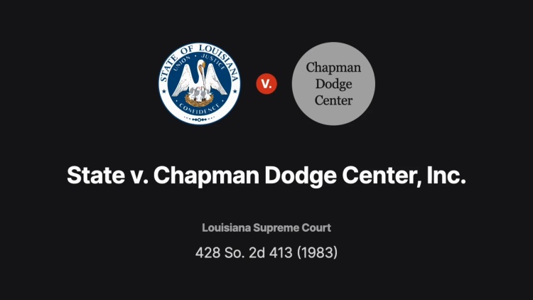 State v. Chapman Dodge Center