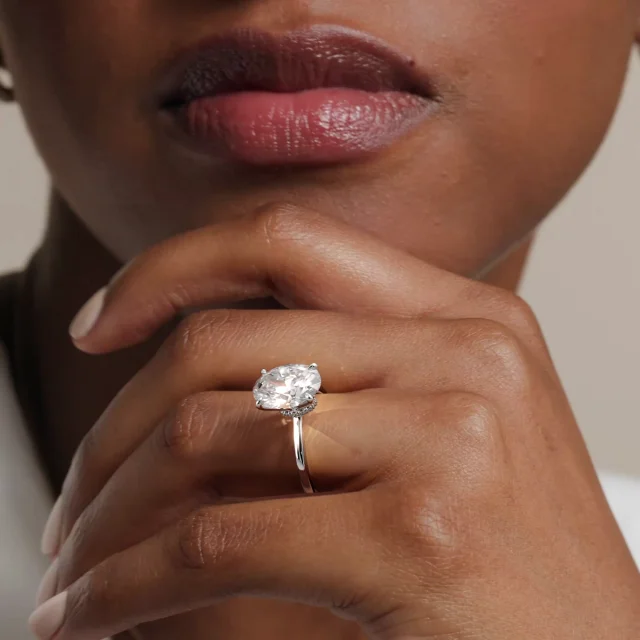 Platinum Secret Halo Diamond Ring