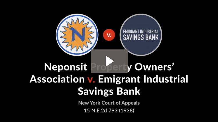 Neponsit Property Owners' Association v. Emigrant