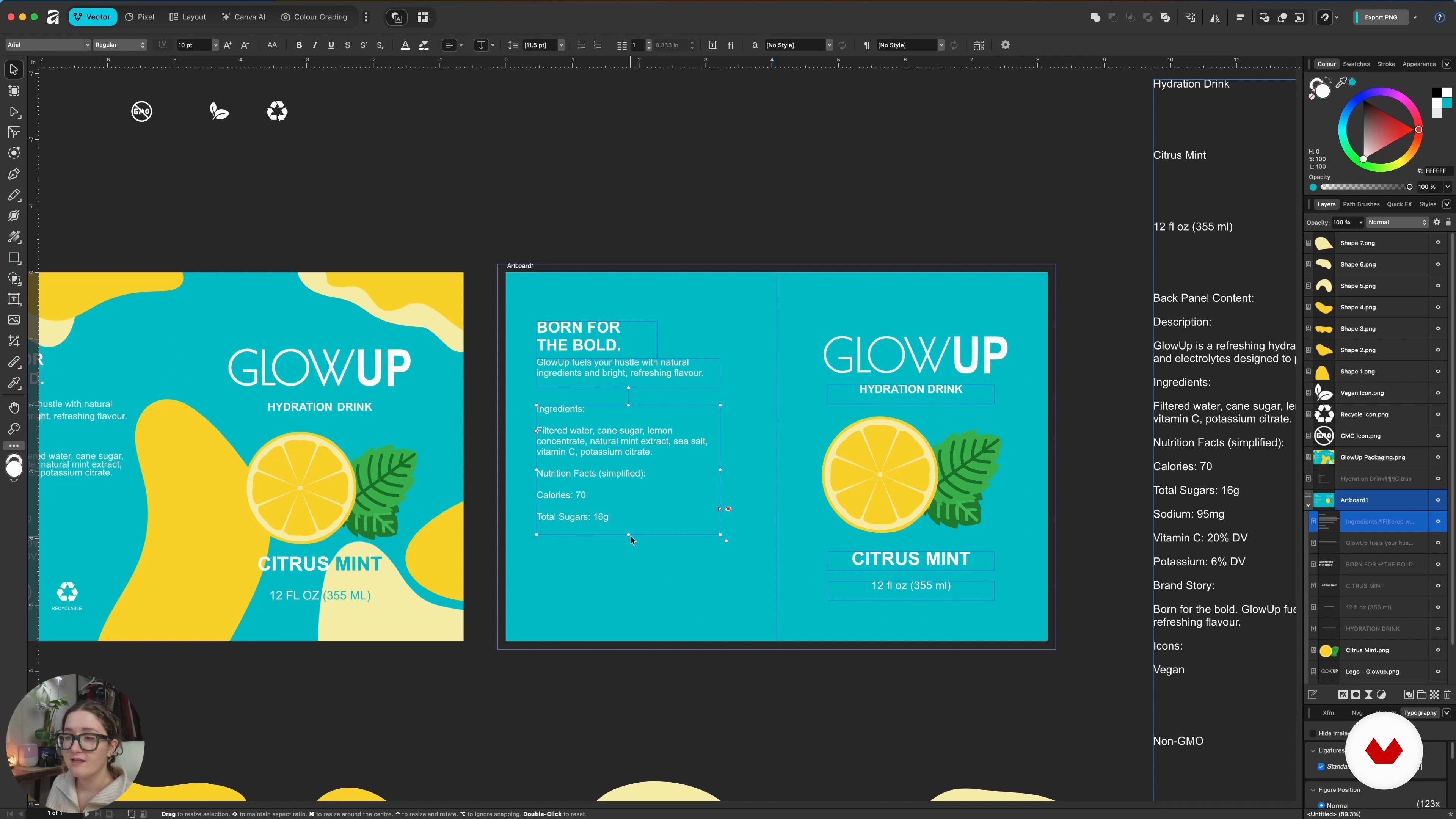 Week 2: Design a bold packaging for the Glo Up hydration drink