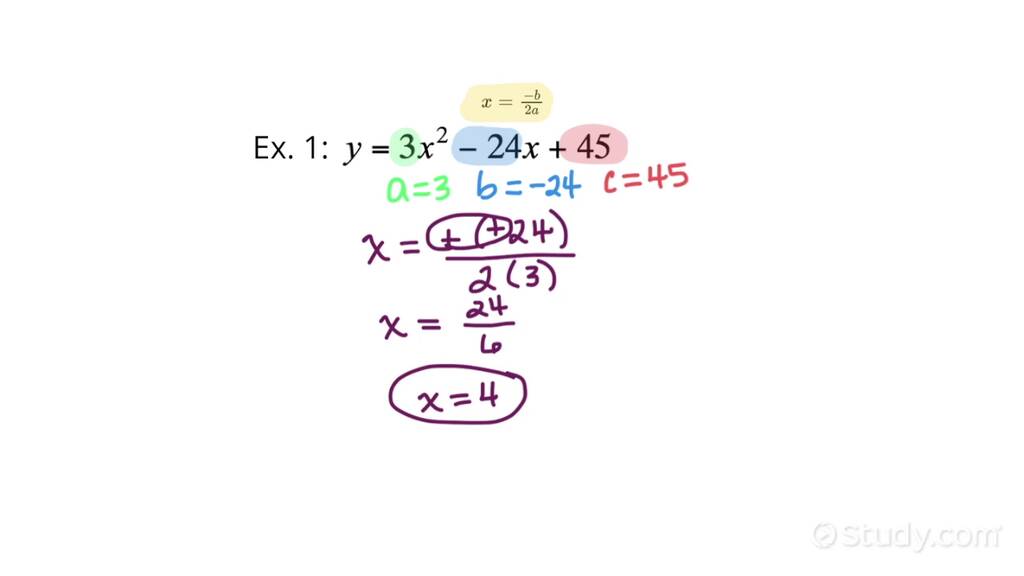 Finding axis of symmetry from the general form of an equation