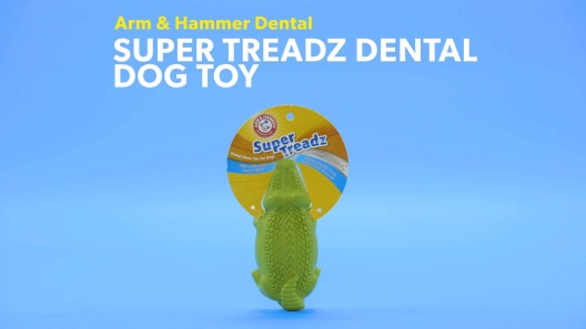 Arm & Hammer Treadz Small Gator Dental Dog Toy for Strong Chewers - 5.2