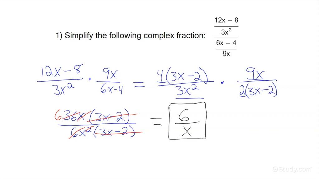 Simplifying Complex Fractions with GCF Factoring | Algebra | Study.com