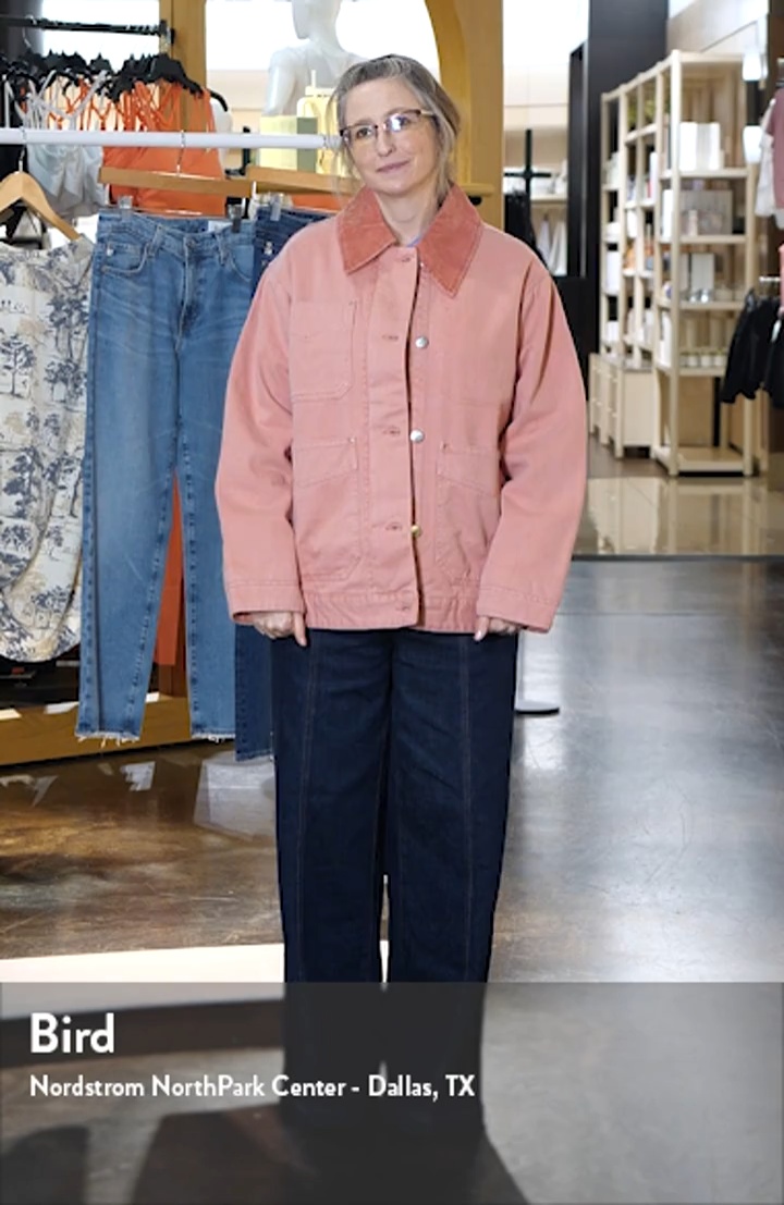 NEXT Corduroy Collar Zip Denim Jacket | Nordstrom