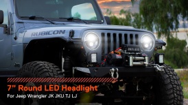 LEDHDL1601 - 7-Inch H6024 2D1 Sealed Beam LED Headlight Bulbs w/ Sharp Z Cutoff Line - DOT FMVSS 108 - SAE VOR HL