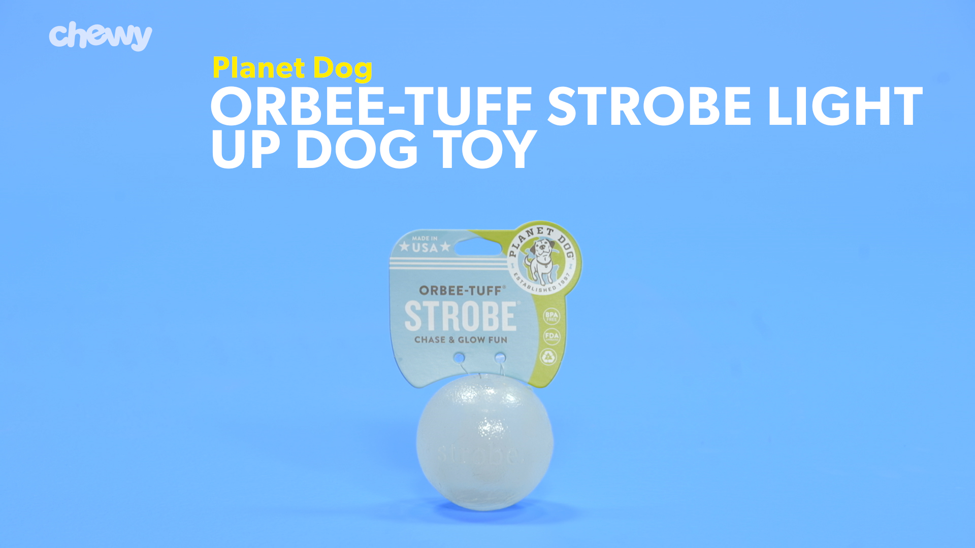 New Planet Dog Orbee Nook Dog Ball US Made Indestructible Small Breed Dog Toy 