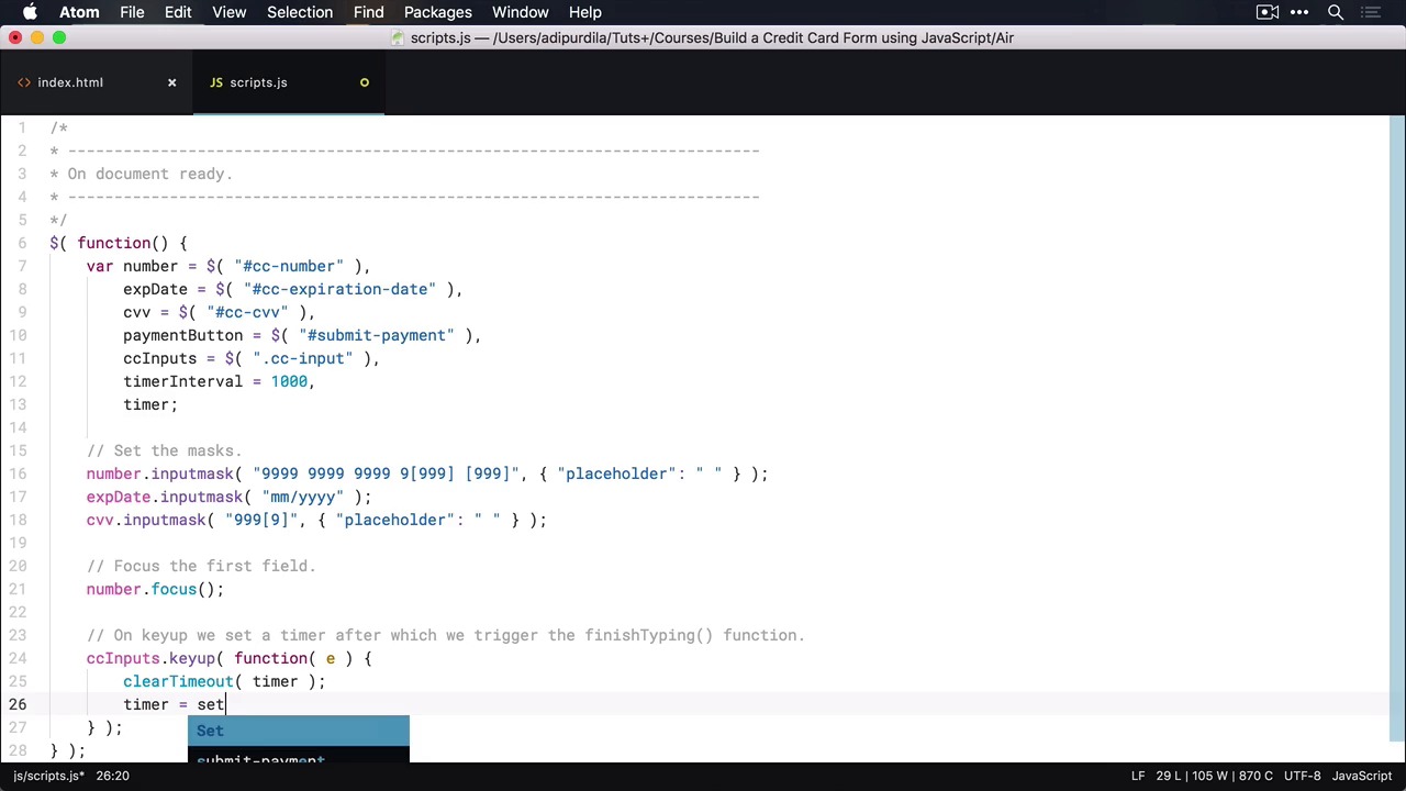 Build a Credit Card Form Using JavaScript - JavaScript Preparation