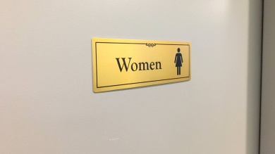 No Smoking Door Sign - Gold Anodized Aluminum