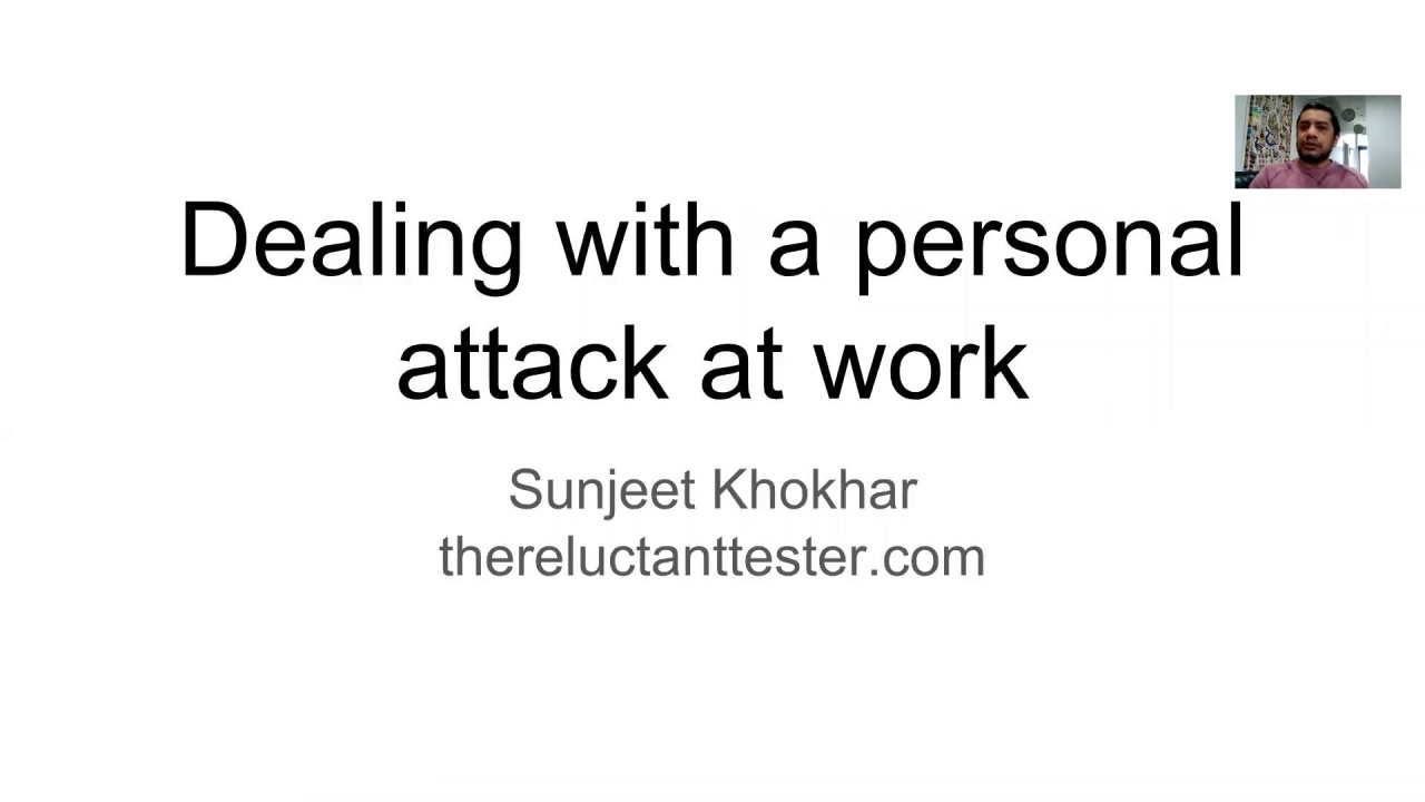 99 Second Talk - Sunjeet Khokhar - Dealing with a Personal Attack at Work image