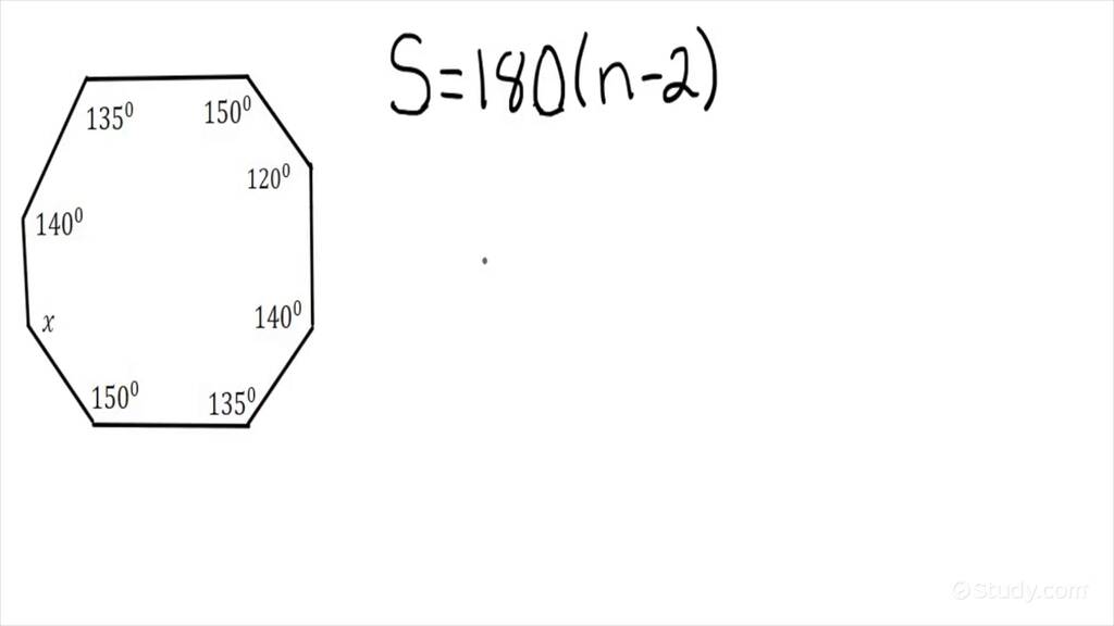 Finding a Missing Interior Angle Measure in a Convex Polygon Geometry