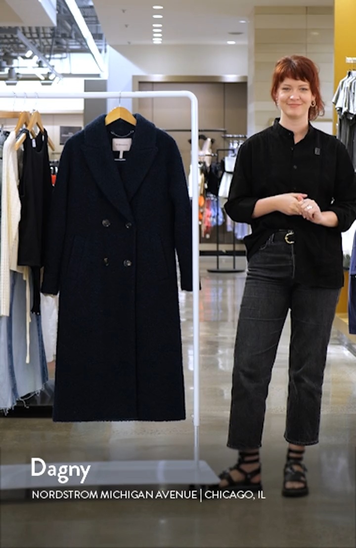 BCBGeneration Double Breasted Bouclé Long Coat | Nordstrom