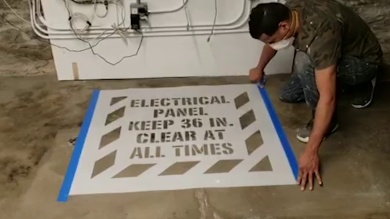 Electrical Panel Keep Clear Stencil