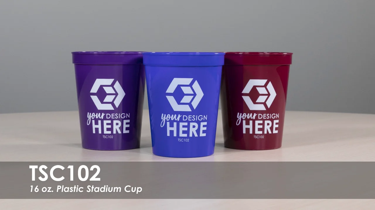 Football Party Hard Plastic Reusable 18 OZ. Party Cup, Brown White