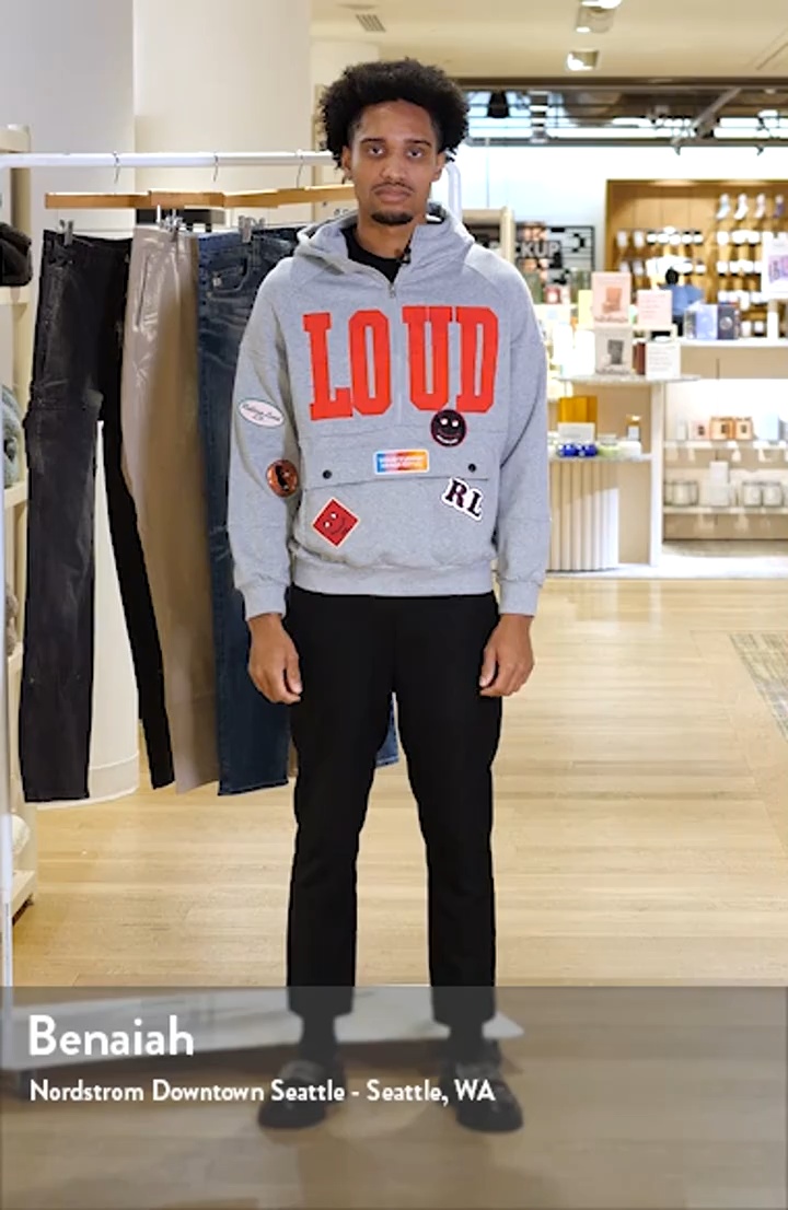 YOIHI ランタンスリーブ ペプラムジップアップブルゾン Rolling Loud Patched Up Half Zip Hoodie | Nordstrom