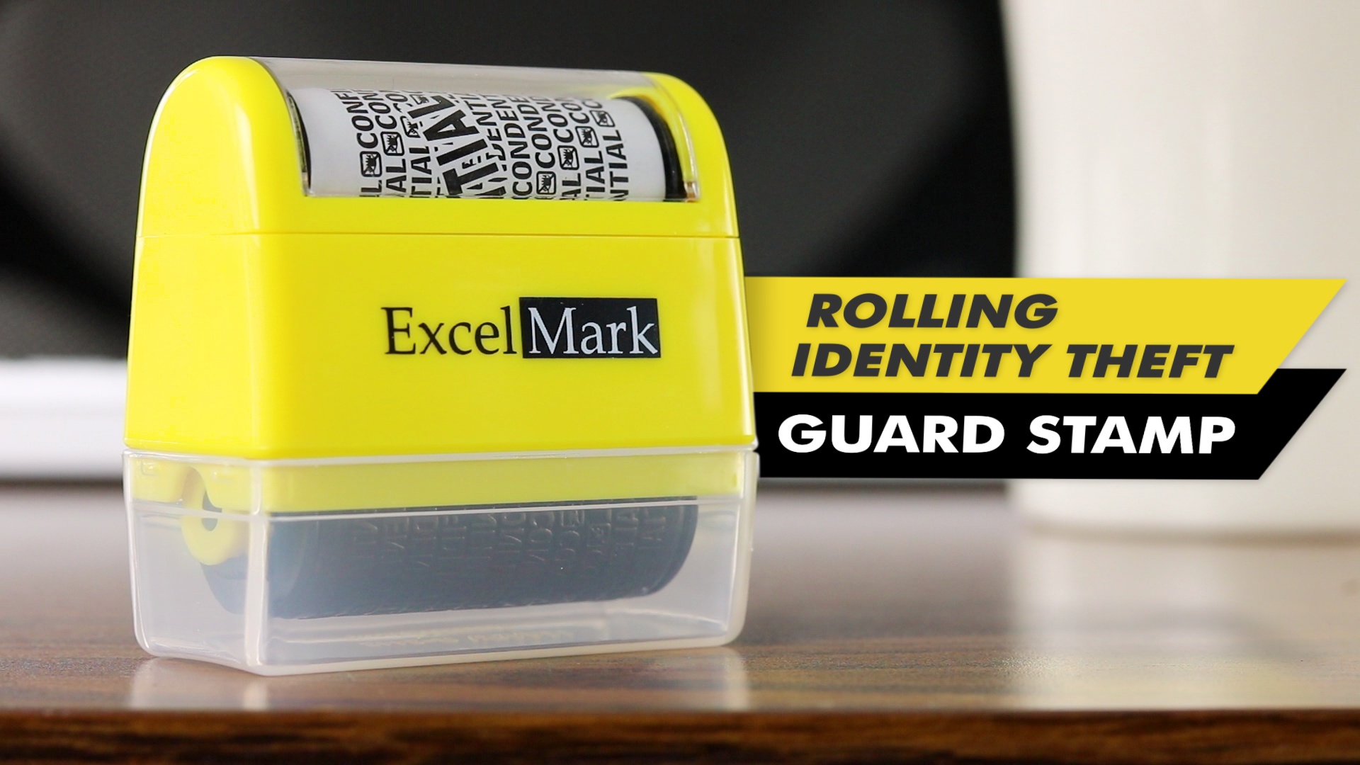 Identity Theft Protection Confidential ID Guard Wide Roller Stamp 6 Ink Refill 