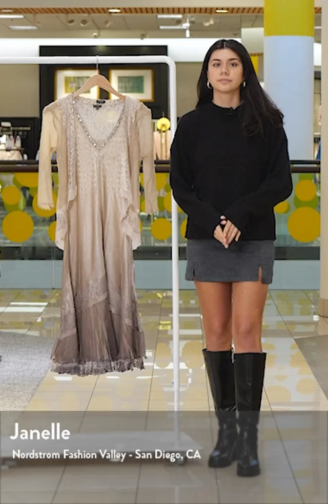 Komarov Beaded Charmeuse Chiffon Tiered Dress with Jacket