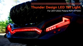 LEDTBL2211 - Polaris RZR XP1000 Turbo Sportsman UTV Smoked LED Tail Lights w/ F1 Blinker Brake