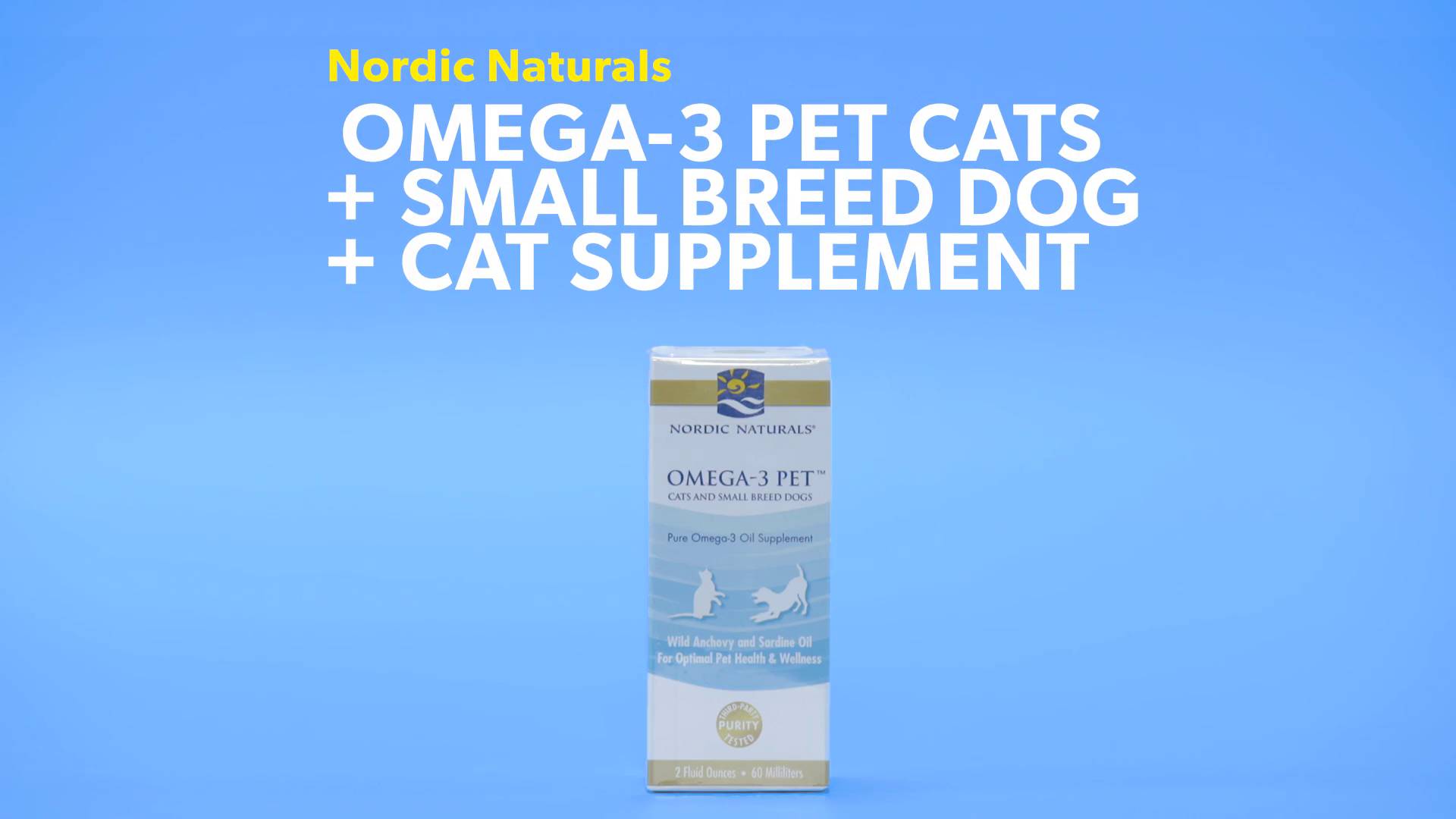 NORDIC NATURALS Omega 3 Pet Liquid Supplement for Cats Small Dogs 2 fl oz bottle Chewy