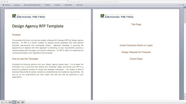 design agency rfp template demand metric