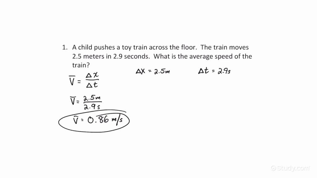 Solving Problems Calculating The Average Speed Of An Object Physics 