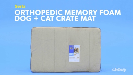 Serta Orthopedic Memory Foam Dog & Cat Crate Mat, Small, Mocha