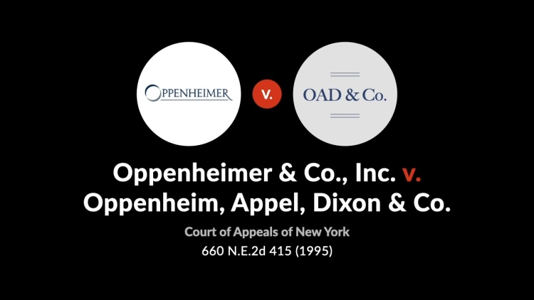 Oppenheimer & Co., Inc. v. Oppenheim, Appel, Dixon & Co.