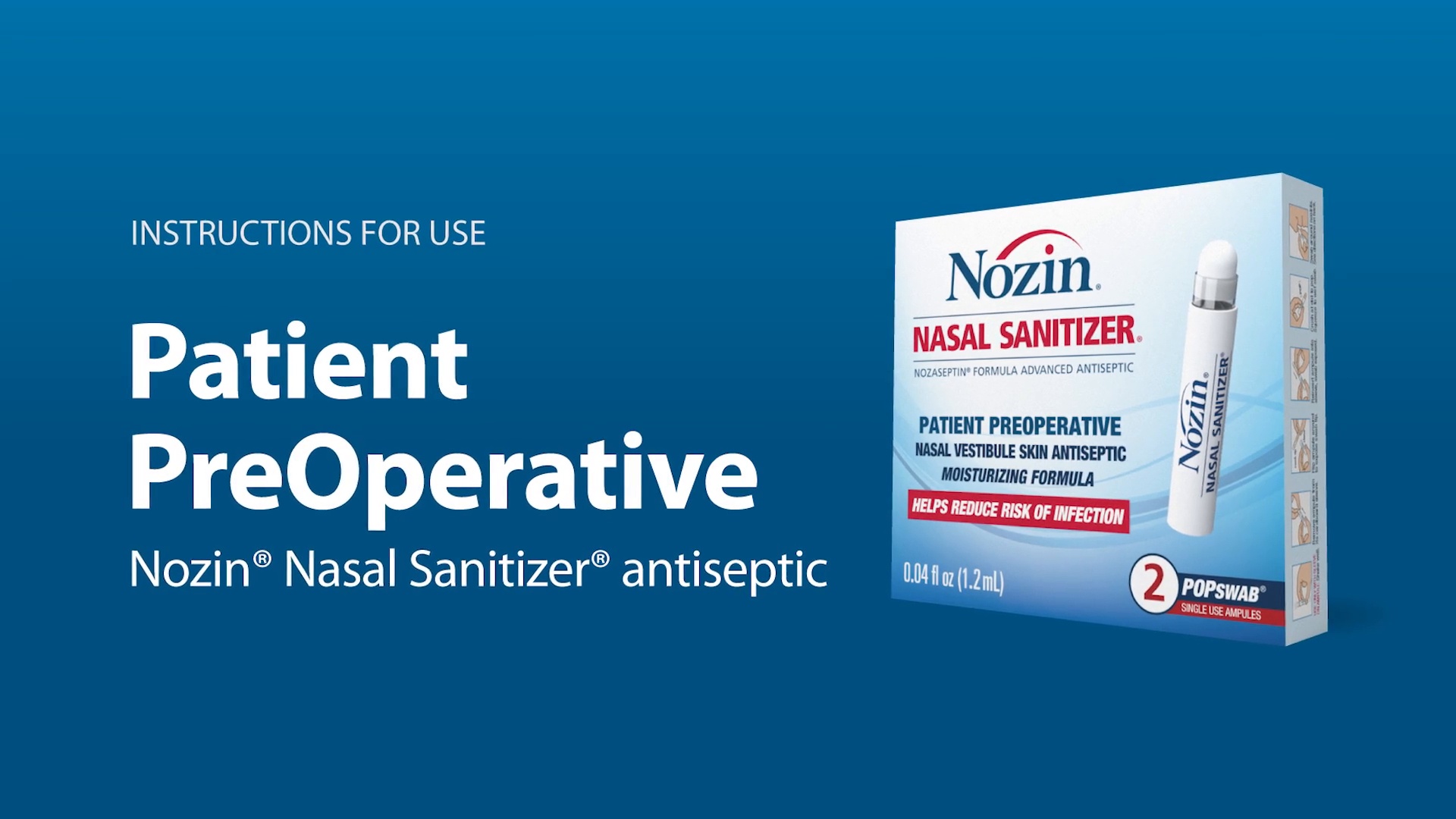 Nozin Nasal Sanitizer Antiseptic | Nozin Popswab® and Bottle