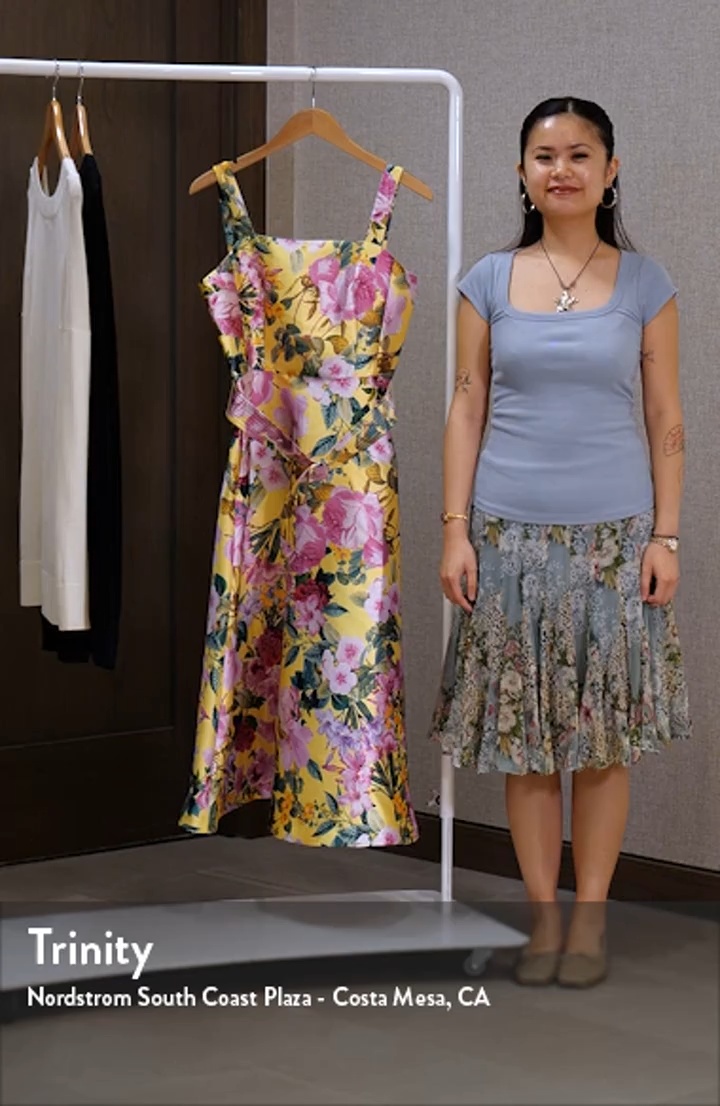 Floral Belted Fit & Flare Midi Dress (Women) | Nordstrom