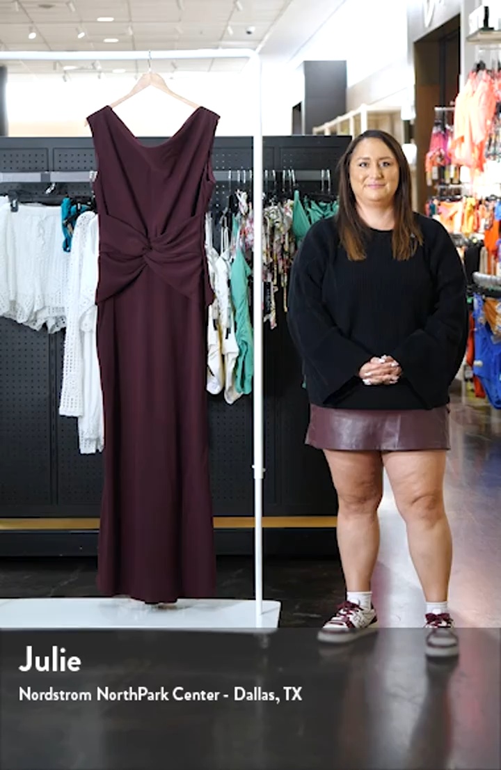 Gathered Waist Crepe Gown