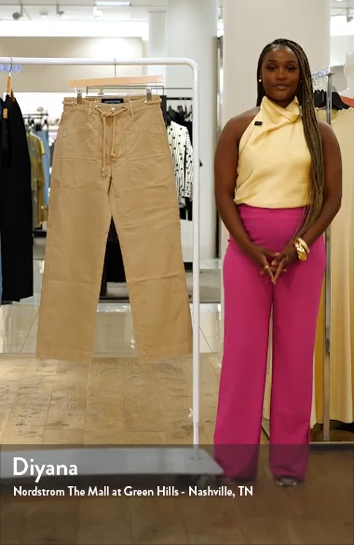 Veronica Beard Heather Rope Drawstring Stretch Cotton Blend Pants