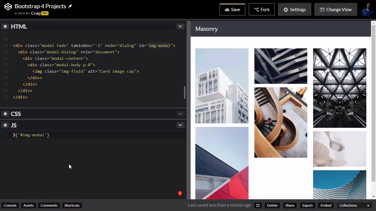 Four Bootstrap 4 Projects - Masonry Images