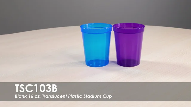  Stadium Cups, Pack of 25, Blank 16 oz Plastic Cups (Purple) :  Home & Kitchen