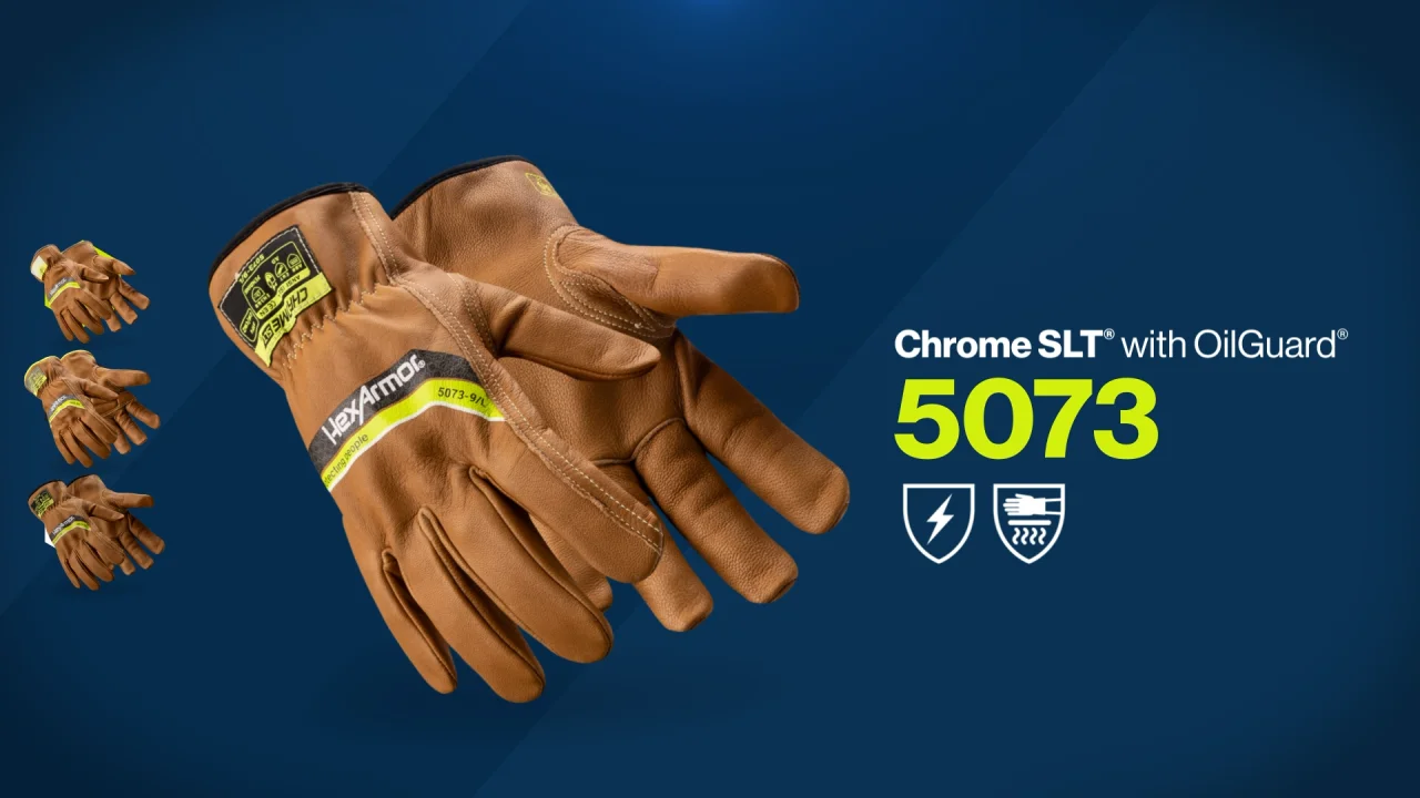 Chrome SLT 5073IMP - Oil-resistant leather glove - HexArmor
