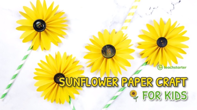 Sunflower Paper Craft For Kids Easy And Fun Teach Starter