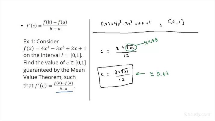 How to Find a c that is Guaranteed by the Mean Value Theorem | Calculus ...
