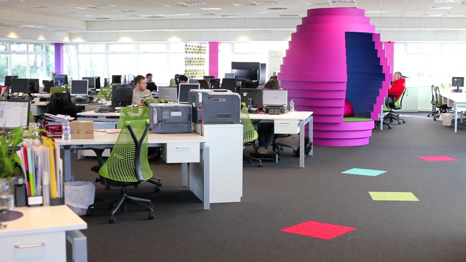 spectrum workplace funky office interior design for media company