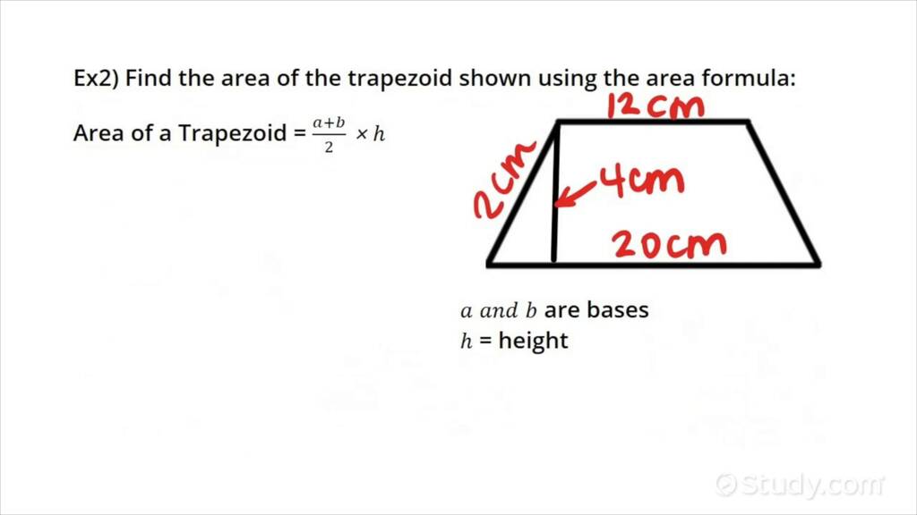 How to Find the Area of a Trapezoid | Geometry | Study.com