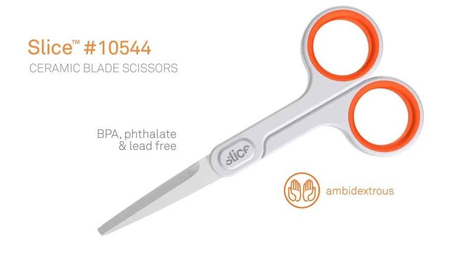 Slice Large Scissors (Rounded Tip) Color: White/Orange:Facility