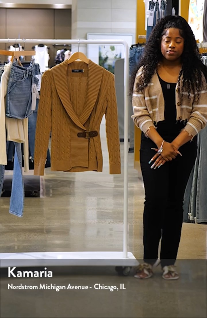 Lauren Ralph Lauren Cable Stitch Cotton Wrap Cardigan | Nordstrom