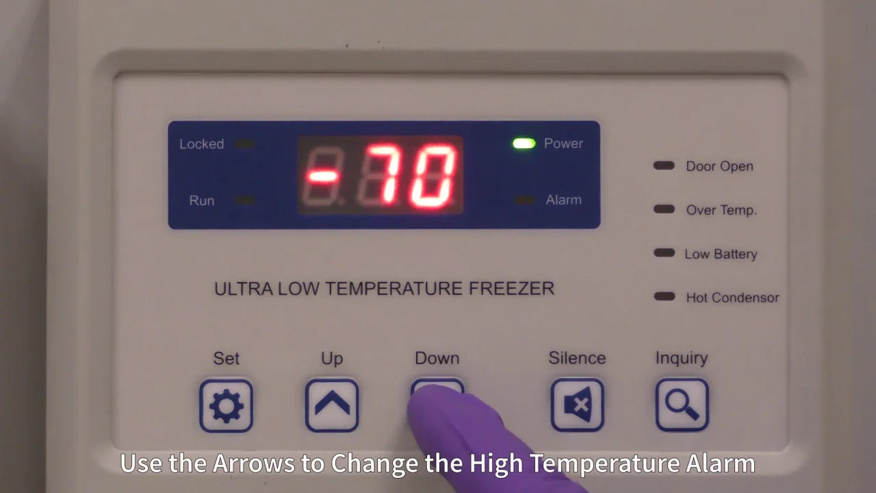 Setting High Temp Alarm on Blizzard Ultralow Freezer