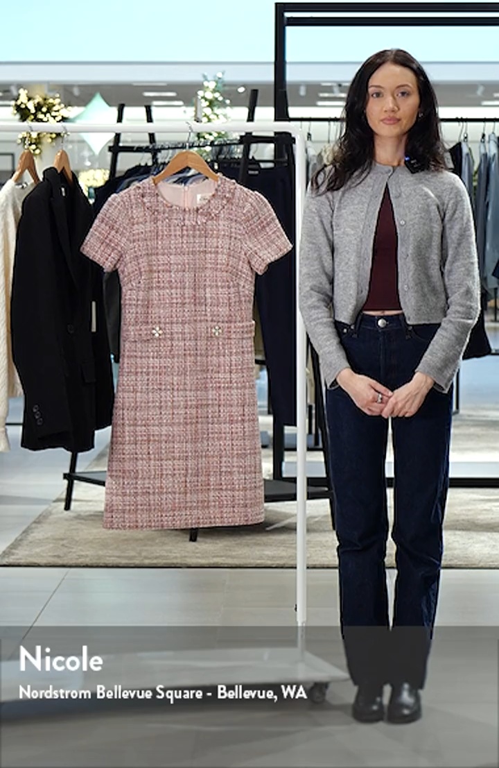 Eliza J Short Sleeve Tweed Dress | Nordstrom