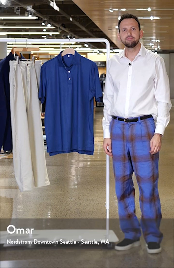 Peter Millar Gingham Microcheck Performance Jersey Polo | Nordstrom