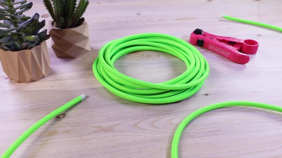 Cloth Covered Wire - Neon Green – Color Cord Company